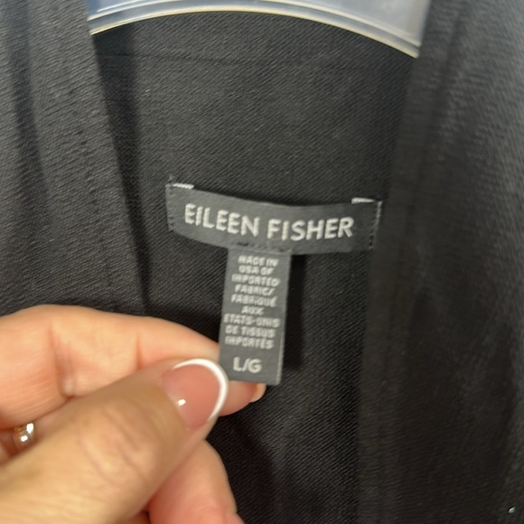 Eileen Fisher Black Blazer Jacket Lightweight Viscose Size large - Picture 6 of 10